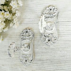 2 Cast Iron Curtain Tie Back Hooks